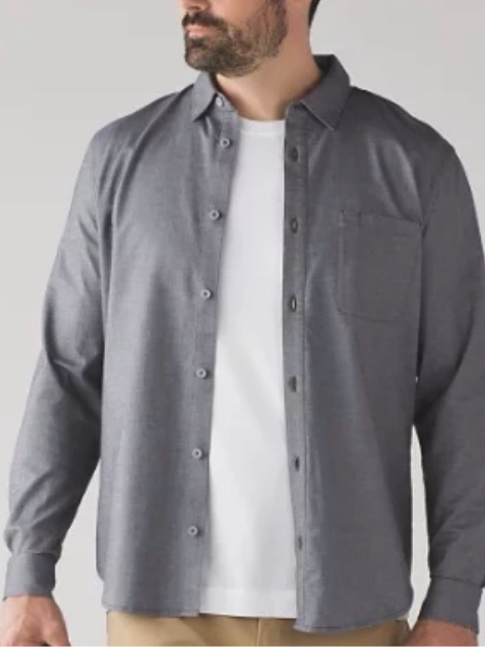 Lululemon Long Sleeve Casual Button Down Shirt Grey